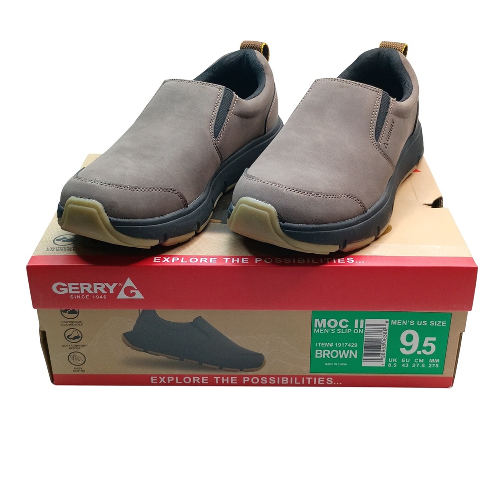 Gerry Moc II Slip On Men Size 9.5 Brown Lightweight EVA Midsole 1917429